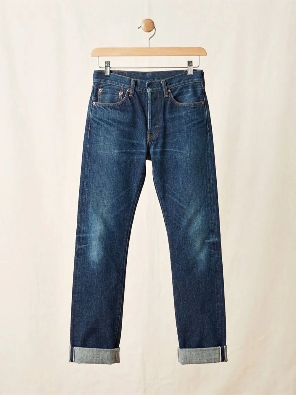 Levi's 501 Original Selvedge Jeans Straight Leg Jeans Waist 28 Blue